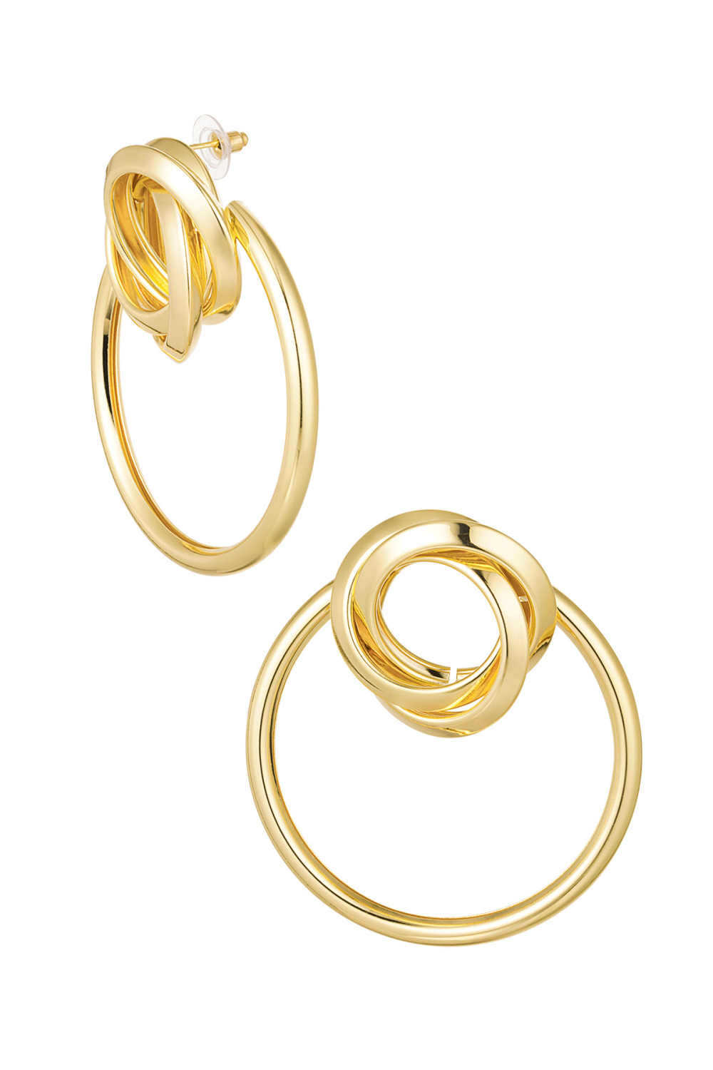 Boucles D'oreilles Twistées - Doré 