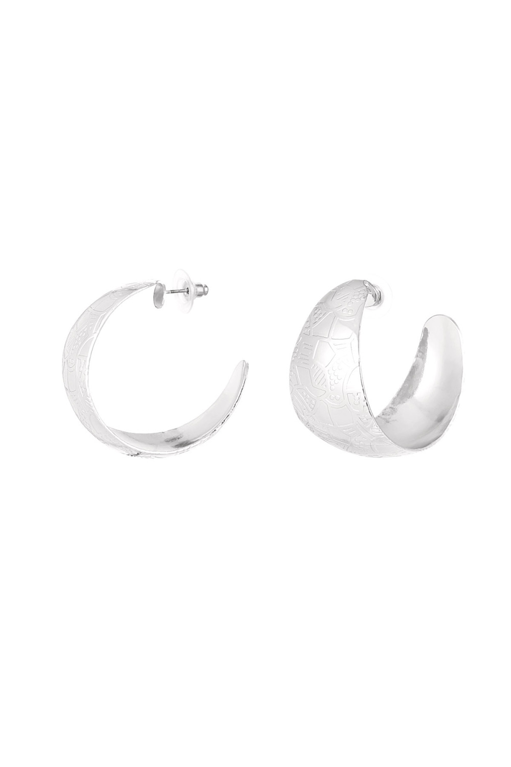Boucles D'oreilles Croissant De Lune Avec Structure - Doré 