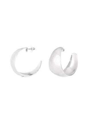 Boucles D'oreilles Croissant De Lune Avec Structure - Doré h5 