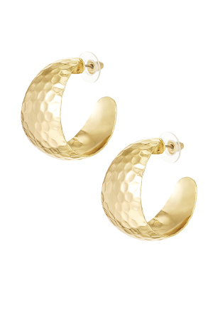 Boucles D'oreilles Créoles Avec Structure - Doré h5 