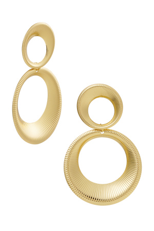 Boucles D'oreilles Twister Cercles - Doré h5 