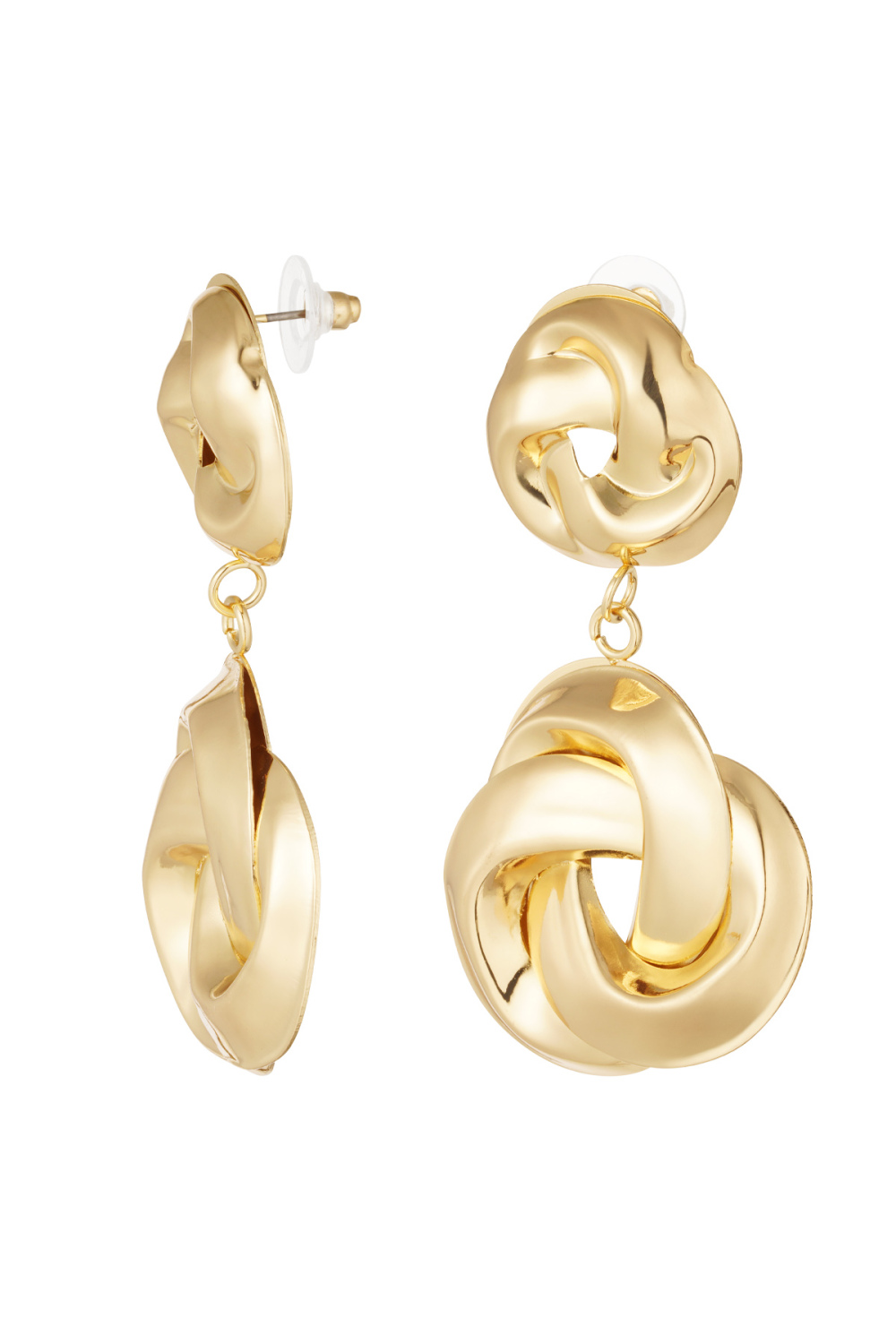 Boucles D'oreilles Double Noeud - Doré 
