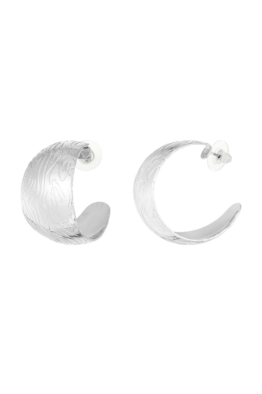 Boucles D'oreilles Rondes Avec Motif - Doré