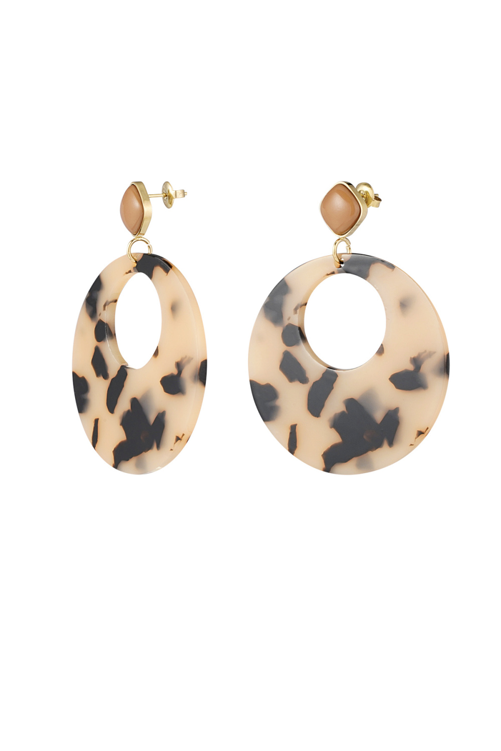 Boucles D'oreilles Rondes Avec Imprimé 