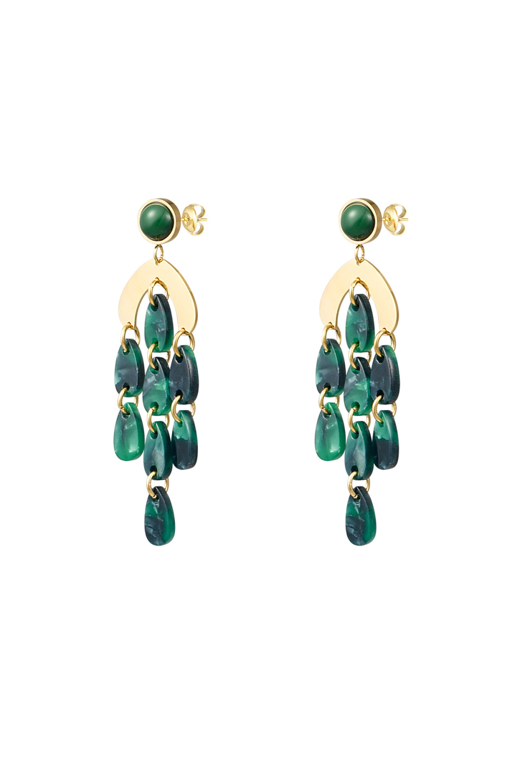 Boucles D'couleur Oreilles Pièces Colcouleur Orées - Couleur Or/Bleu