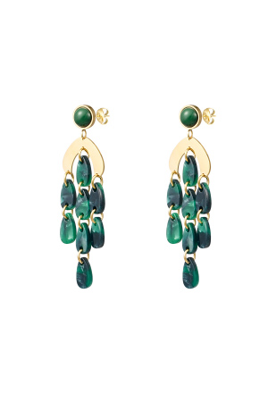 Boucles D'couleur Oreilles Pièces Colcouleur Orées - Couleur Or/Bleu h5