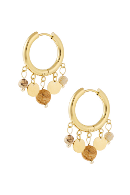 Boucles D'oreilles Pièces De Monnaie - Marron