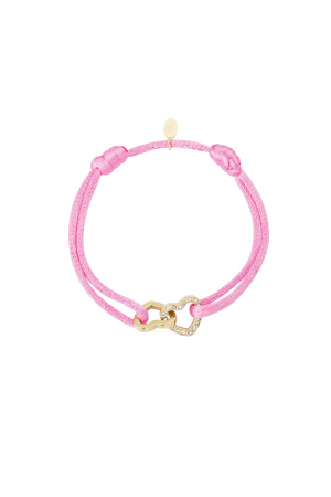 Bracelet Satin Double Coeur Avec Pierres h5