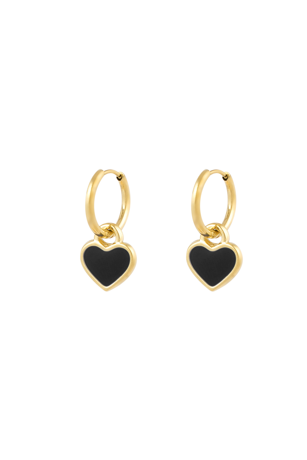 Boucles D'couleur Oreilles Amoureux De La Vie - Couleur Or Noir