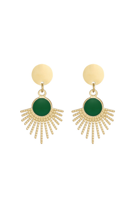 Boucles d'Couleur oreilles âme secrète - Couleur or vert