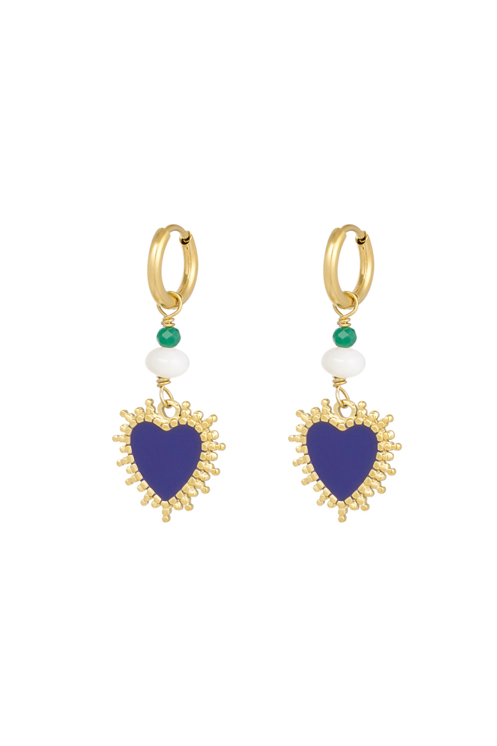 Boucles D'couleur Oreilles Power Love - Couleur Or Bleu 