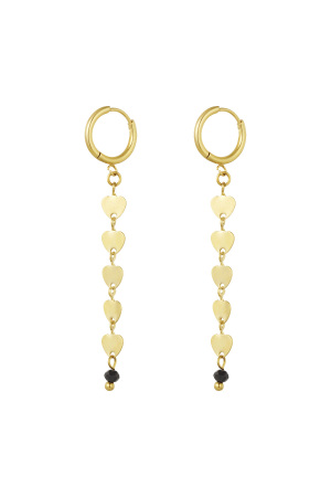 Boucles D'couleur Oreilles Nous Avons Besoin D'amour - Couleur Or Noir h5
