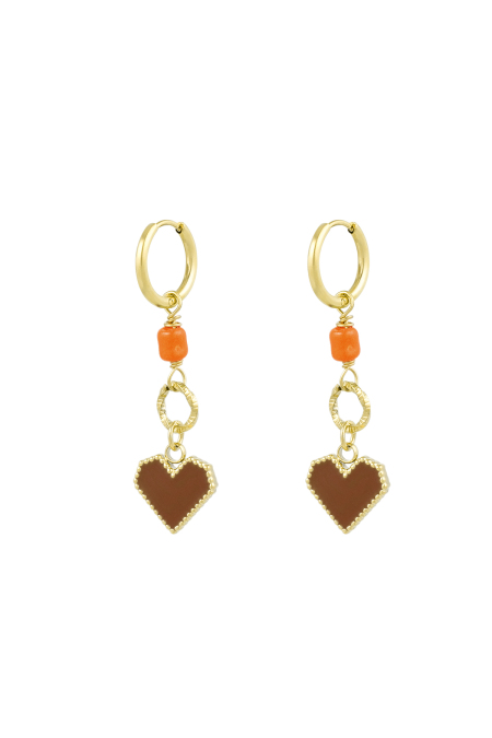 Boucles d'oreilles trouver l'amour - marron