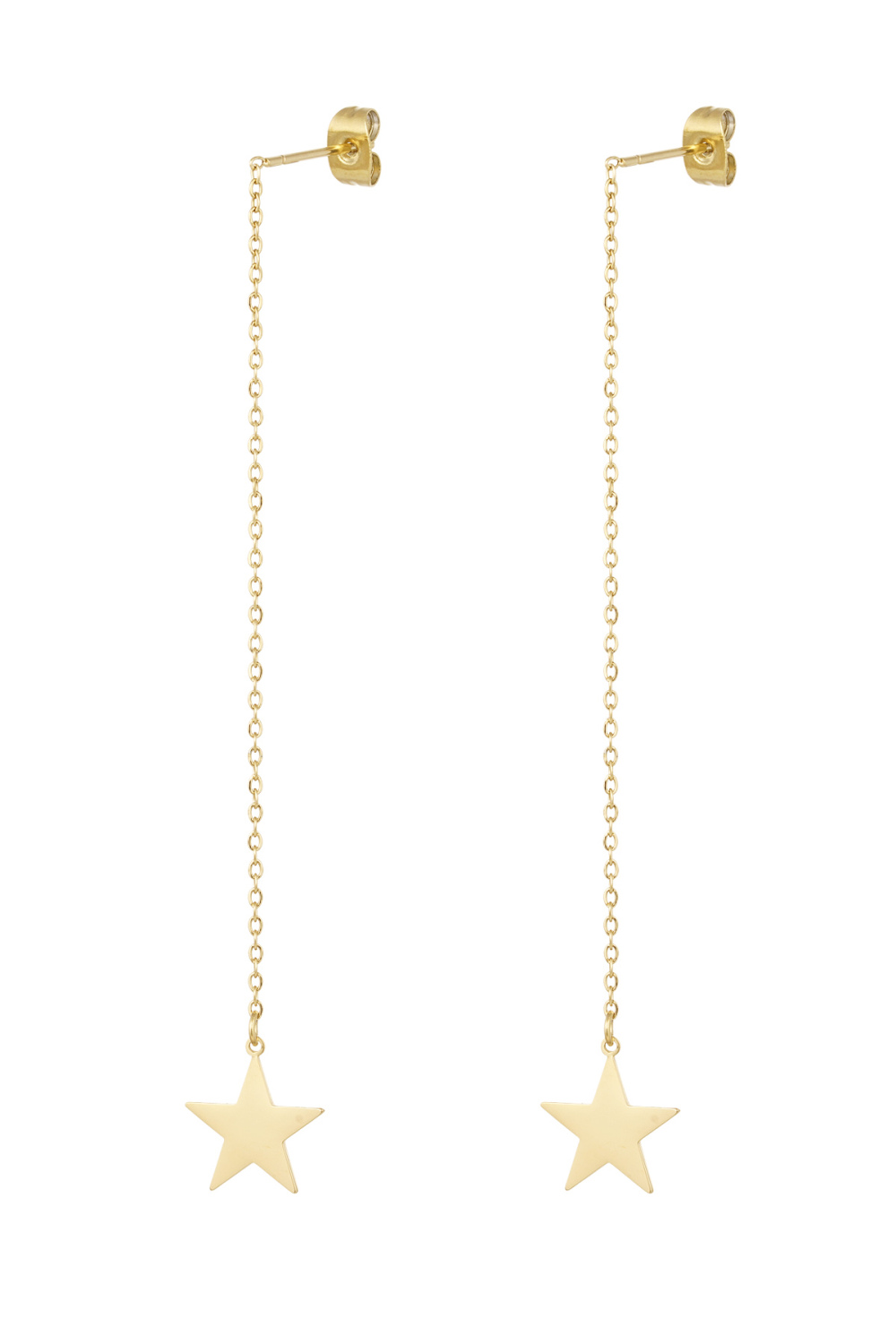 Boucles D'oreilles Longues Étoiles - Dorées