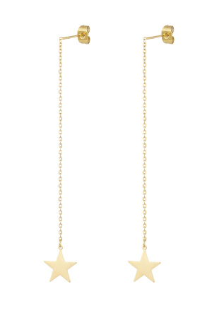 Boucles D'oreilles Longues Étoiles - Dorées h5