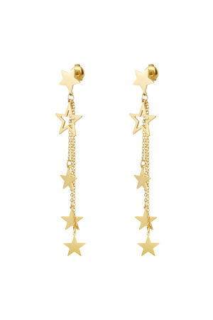 Boucles D'oreilles Étoiles & Collier - Doré h5