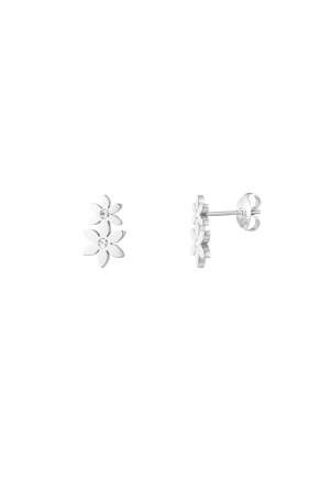 Boucle D'oreille Clou Double Fleur h5