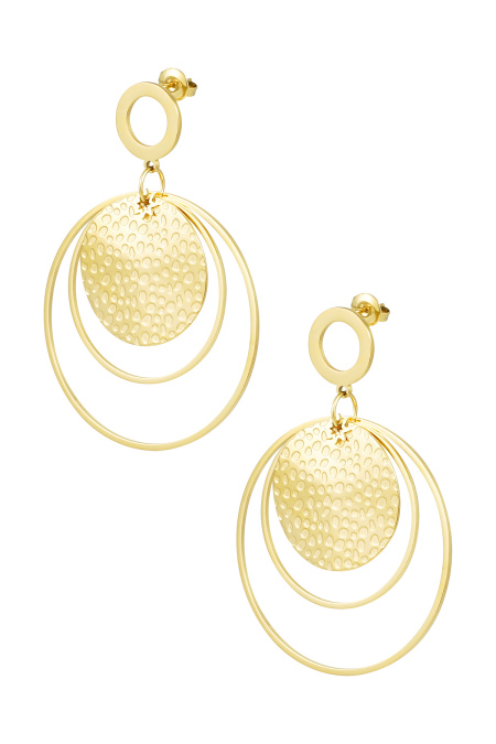 Boucles d'oreilles différents anneaux - doré