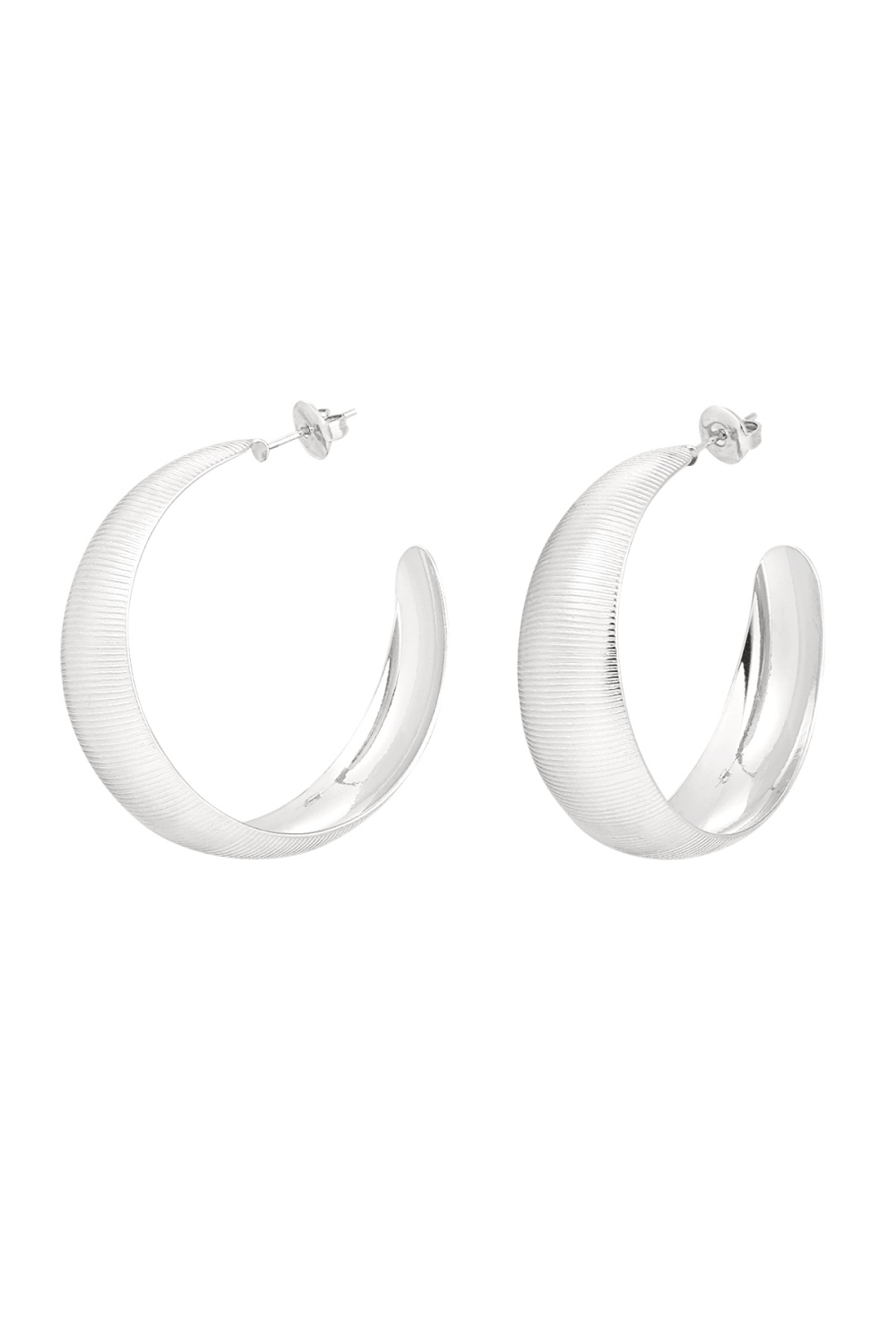 Boucles D'oreilles Structure Nervurée Large - Doré 