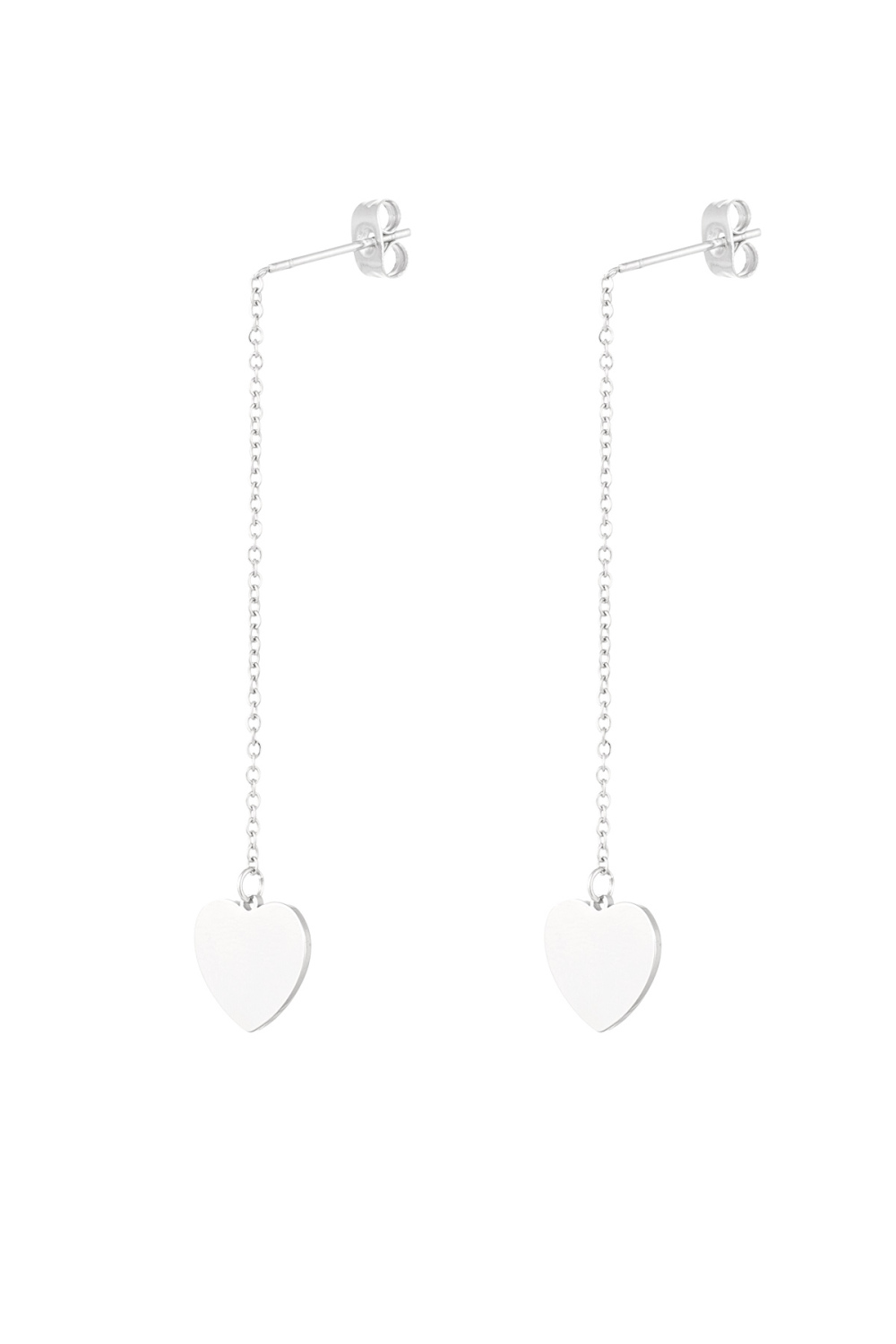 Boucles D'oreilles Chaîne Avec Coeur 