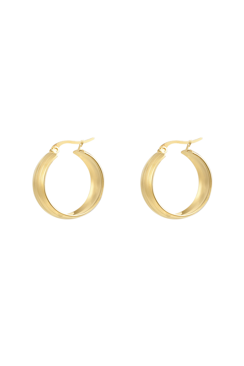 Boucles D'oreilles Rondes Avec Petite Structure - Doré 