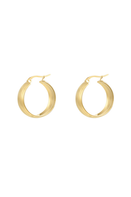 Boucles d'oreilles rondes avec petite structure - doré