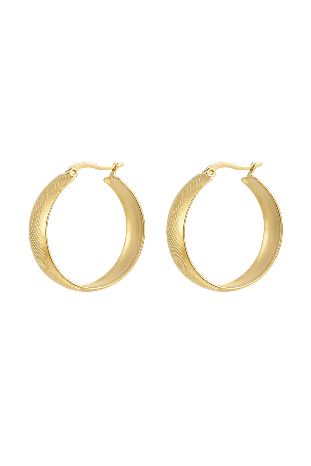 Boucles D'oreilles Avec Imprimé - Doré 