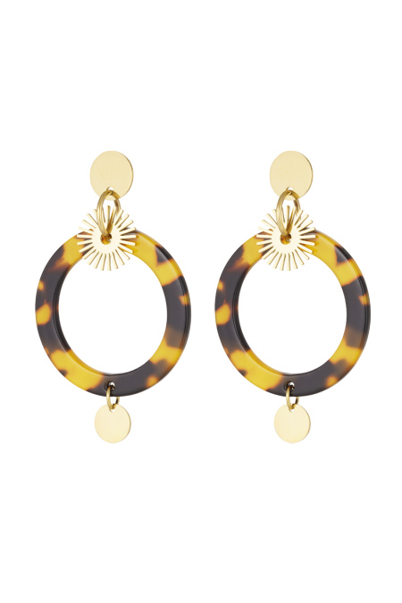 Boucles d'oreilles cercle avec imprimé - doré
