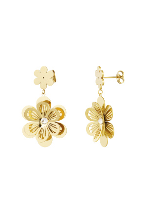 Boucles D'oreilles Fleur Avec Pierre h5 