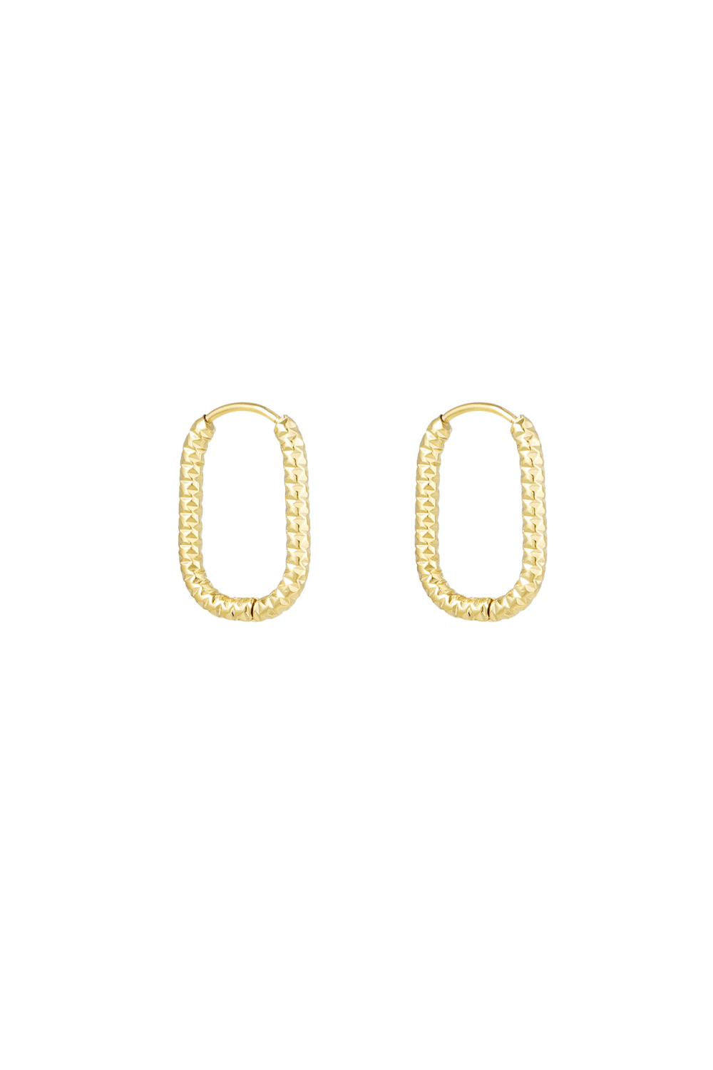 Boucles D'oreilles Côtelées Allongées - Doré