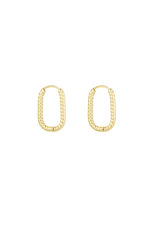 Boucles D'oreilles Côtelées Allongées - Doré h5