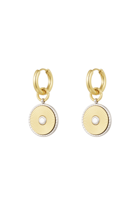 Boucles d'Couleur oreilles rondes - Couleur or/argent
