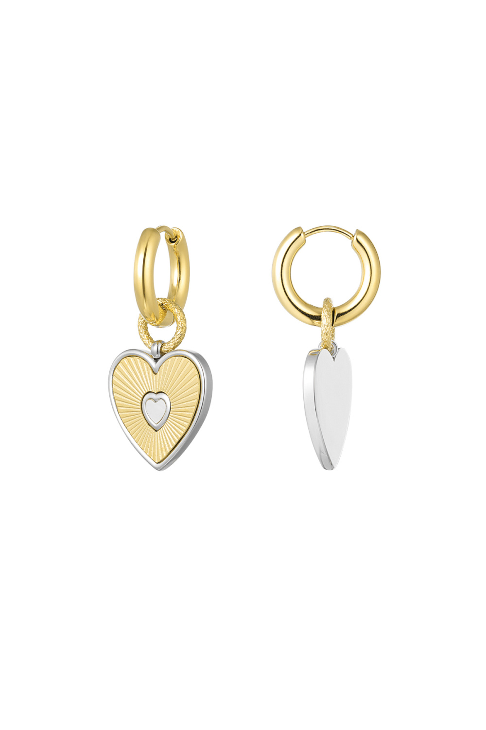 Boucles D'oreilles Coeurs - Doré/Argenté 