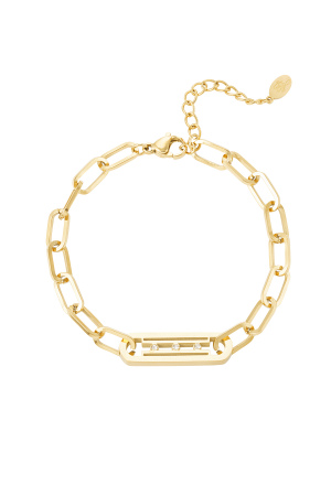Bracelet Maillons Avec Pierres - Doré h5 