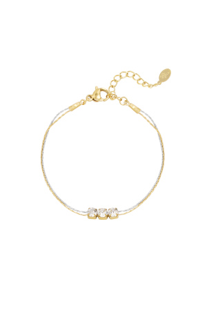 Bracelet Couleur Or/Argent Avec Pierre h5 