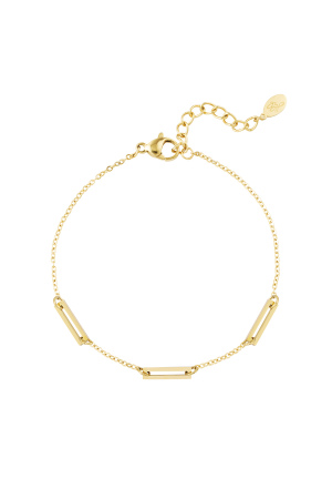 Bracelet Trois Maillons Doré h5 