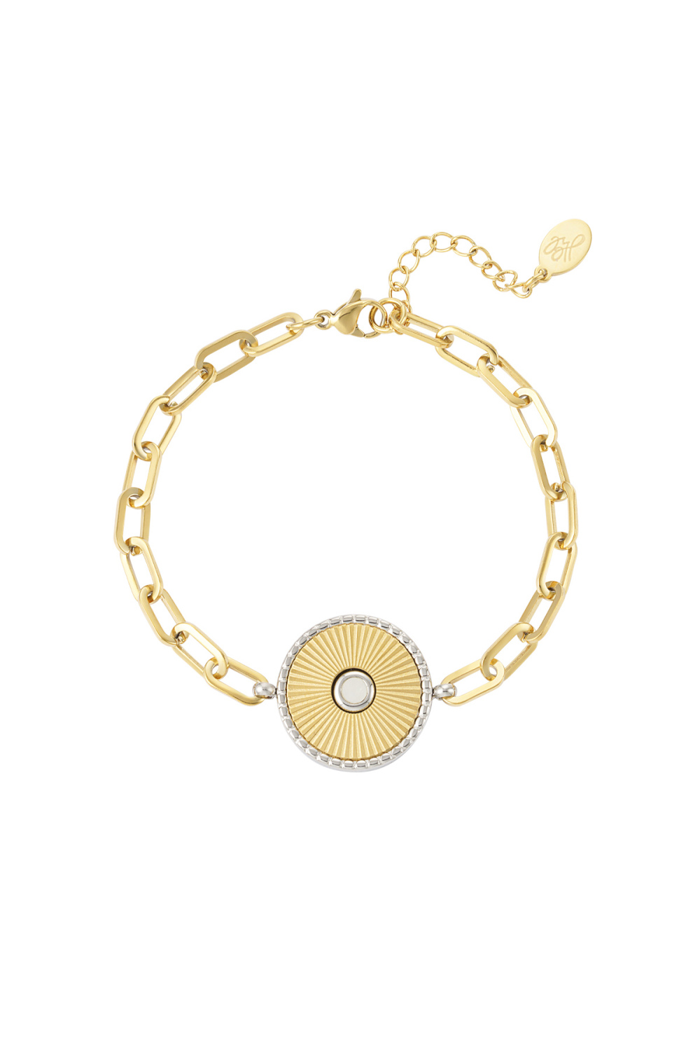 Bracelet À Maillons Avec Détail Doré/Argenté - Doré 