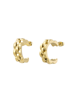 Boucles D'oreilles Rondes Lien En Maillon Doré h5