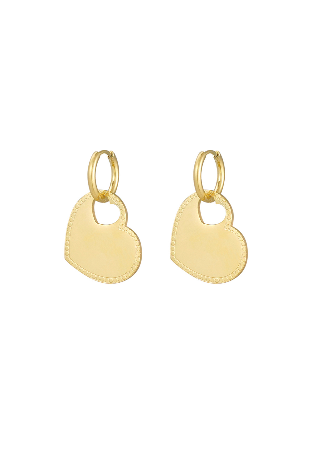 Boucles D'oreilles Breloque Coeur - Doré 