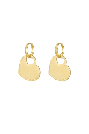 Boucles D'oreilles Breloque Coeur - Doré h5 
