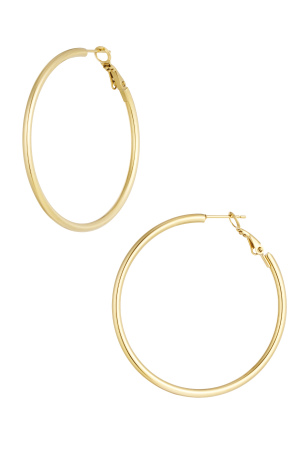 Boucles D'oreilles Cercle Basique Grand - Doré h5 