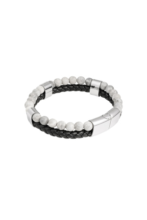 Bracelet Homme Double Tresse Et Perles h5 Image2