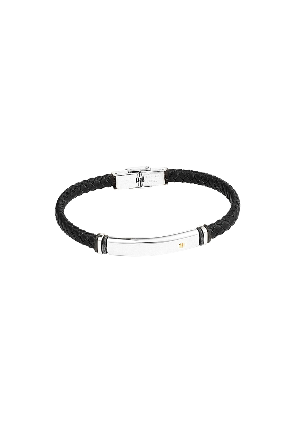 Bracelet Homme Tressé - Argent/Noir 