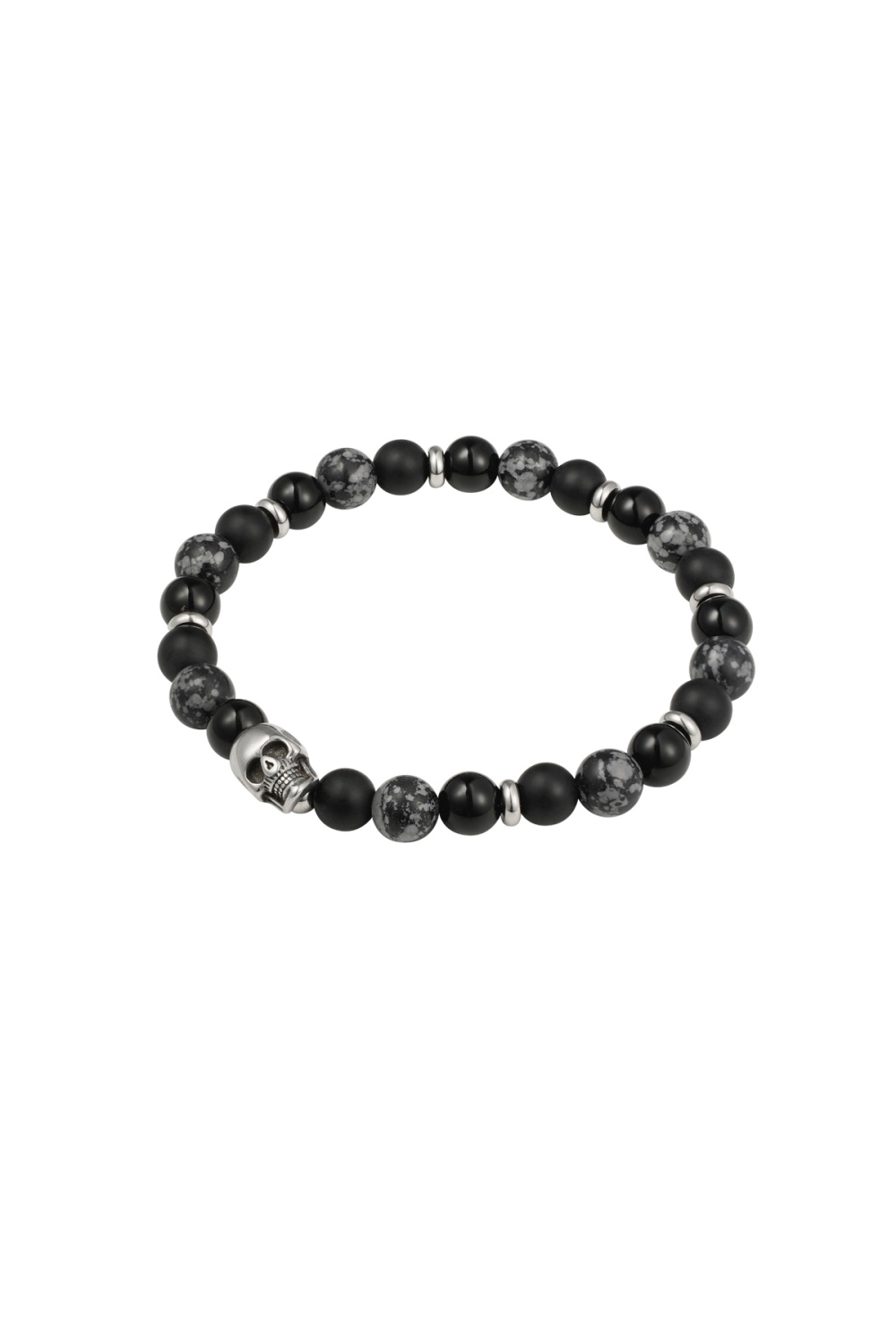 Bracelet Homme Perles Détails Tête De Mort 