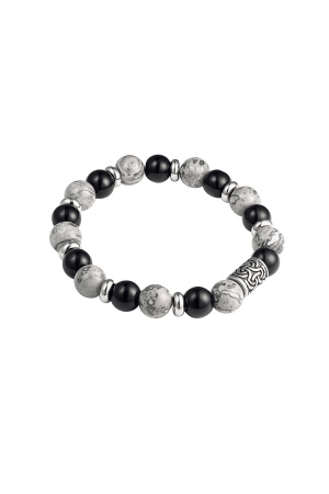 Bracelet Homme Perlé Détails Argentés h5 