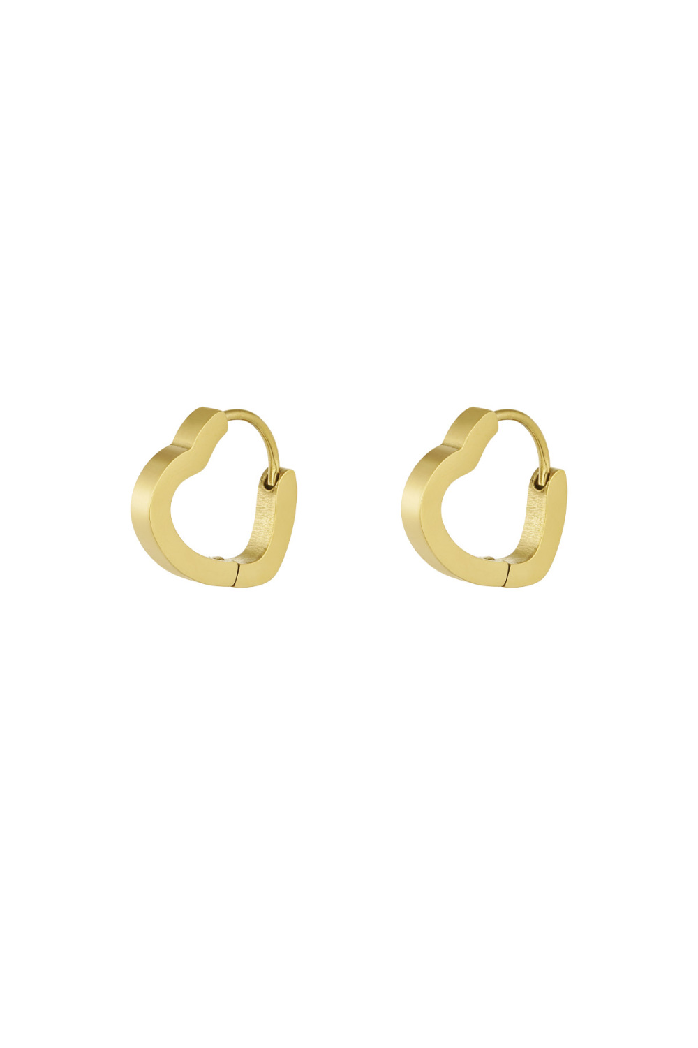 Boucles D'oreilles Basiques Coeur Petit - Doré 