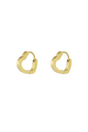 Boucles D'oreilles Basiques Coeur Petit - Doré h5 