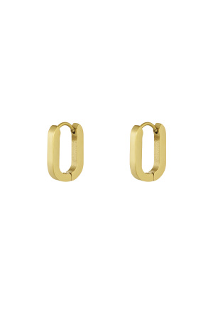 Boucles D'oreilles Ovales Basiques Petites - Dorées h5