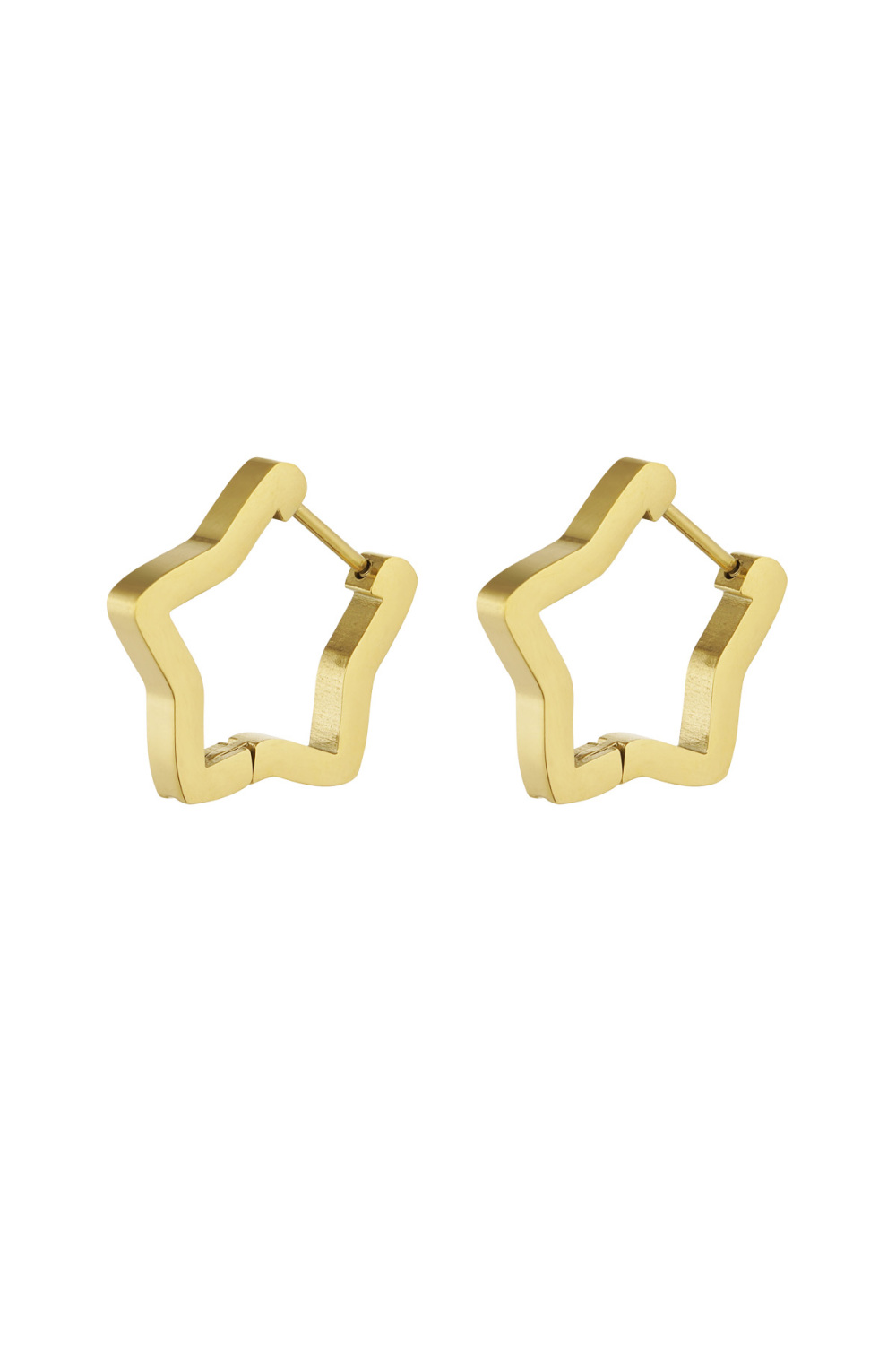 Boucles D'oreilles Étoiles Basiques Grandes - Doré 