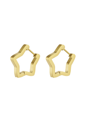 Boucles D'oreilles Étoiles Basiques Grandes - Doré h5 
